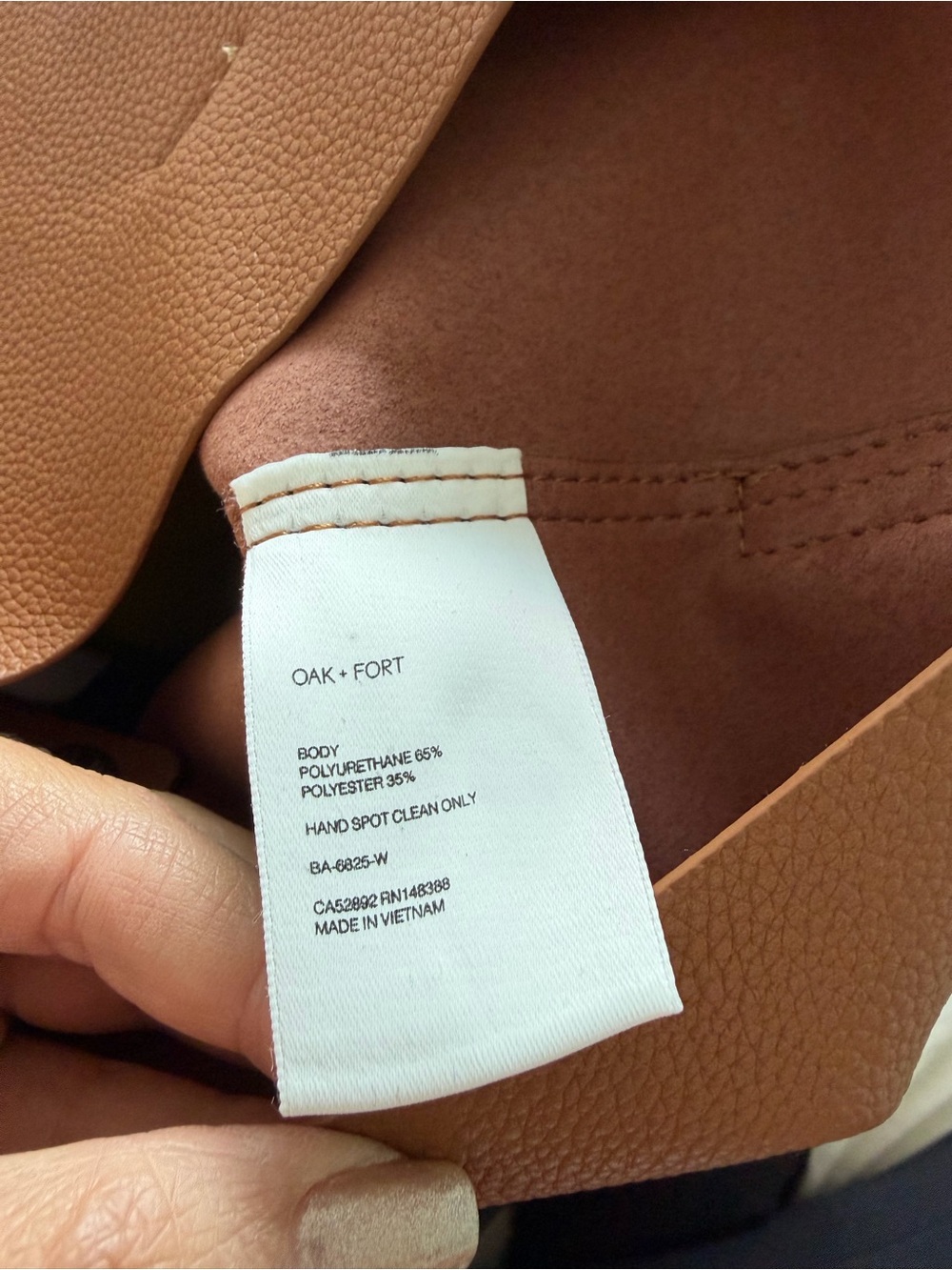 Oak & Fort Vegan Leather City Tote Bag in Brown - Picture 4 of 5